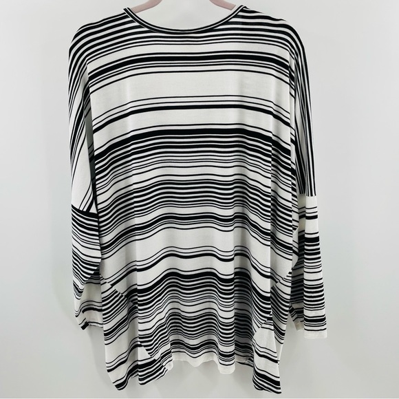 Soma Super Soft Black Stripe Dolman Sleeve Scoop Neck Pullover Rayon Spandex Top - Picture 7 of 9